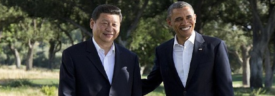"Big Brothers" Obama, Xi Jinping, gut gelaunt beim Cyberwar-Gipfel am 9. Juni 2013 in Sunnyland, Kalifornien - beim Bespitzeln ihrer eigenen Völker und des Rests der Welt sind sie sich einig!